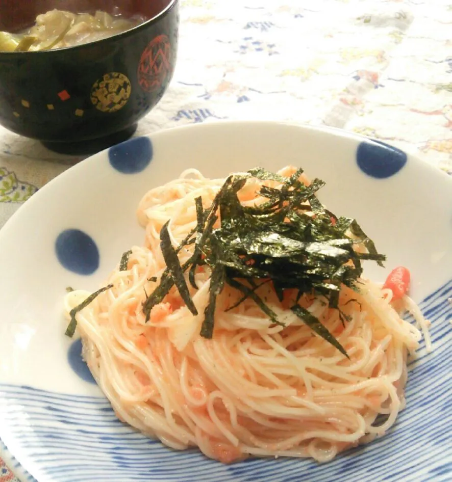 あつしさんのたらこバター素麺を明太子で！|トミーサクさん