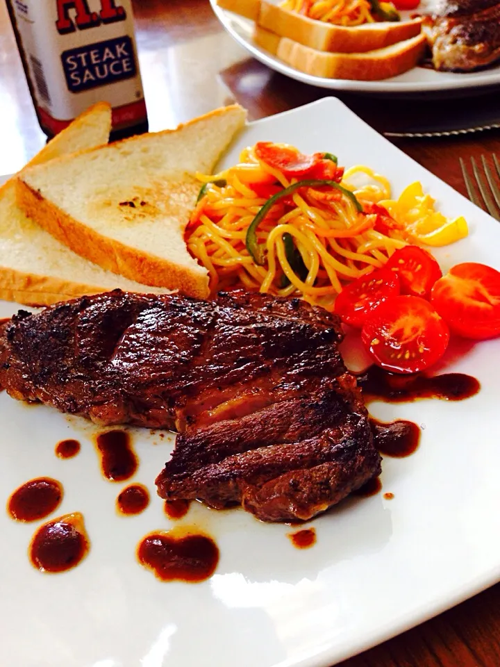 家カフェ( ´ ▽ ` )ﾉ神戸ビーフステーキ❤️|sampさん