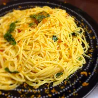 Snapdishの料理写真:からすみとバジルのパスタ|アイアム⭐︎さん