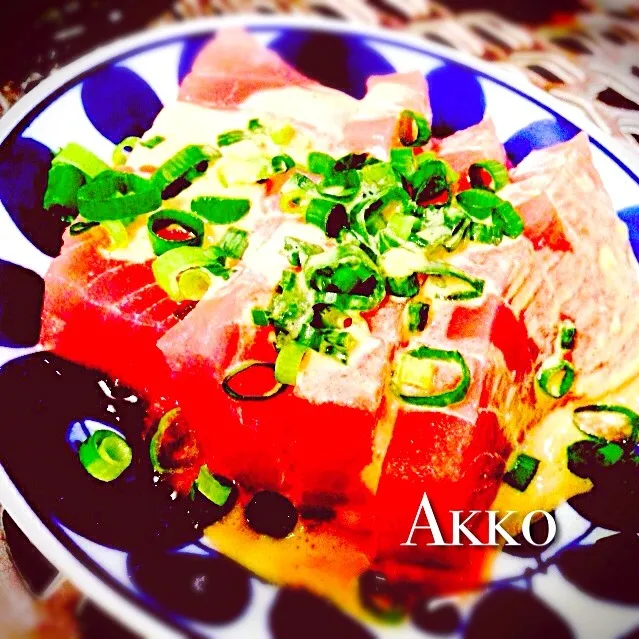 練りごま醤油ダレでマグロ丼|アキコさん