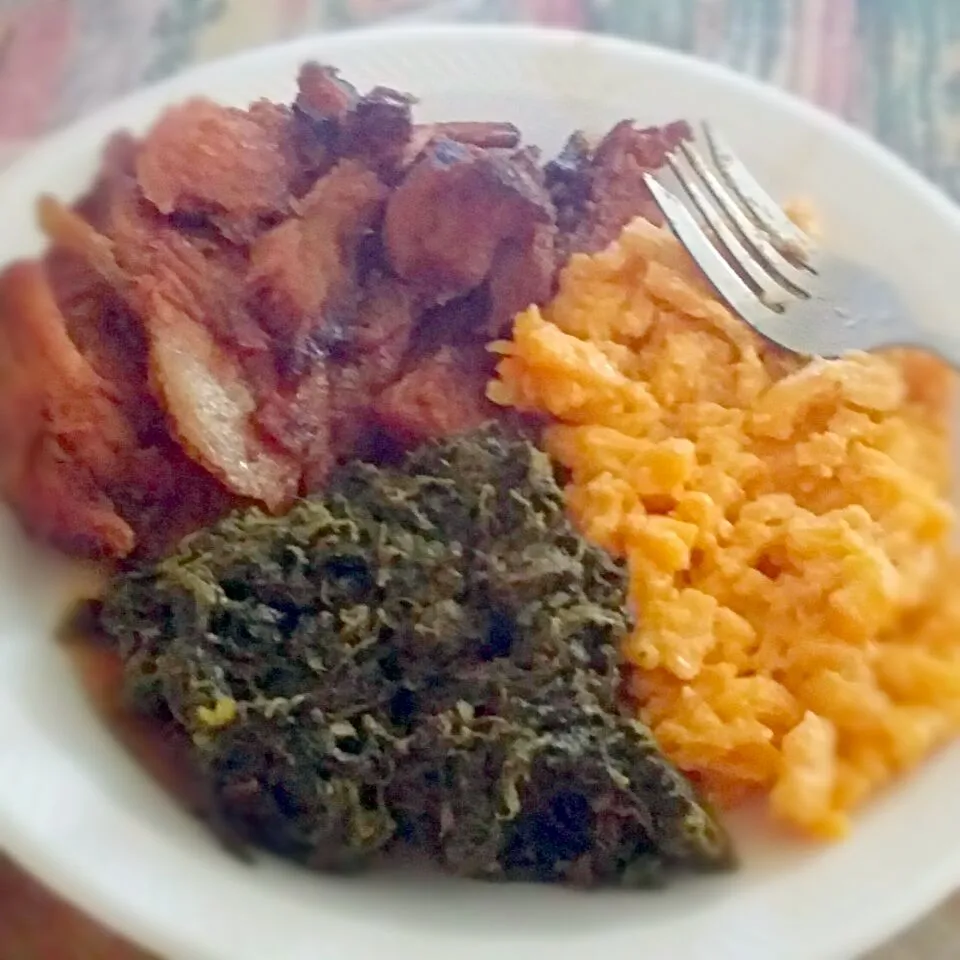 Leftovers of Ham  mac and cheese with spinach freezer from easter #leftover #yummy|christl babcockさん