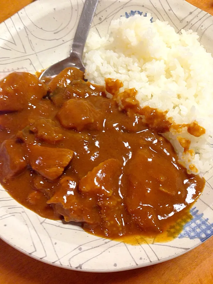 ナスと豚肉のカレー。|中華蕎麦 銀時さん