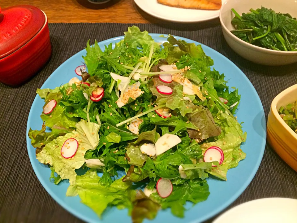 サンチュと水菜の塩レモンサラダ|Mizukiさん