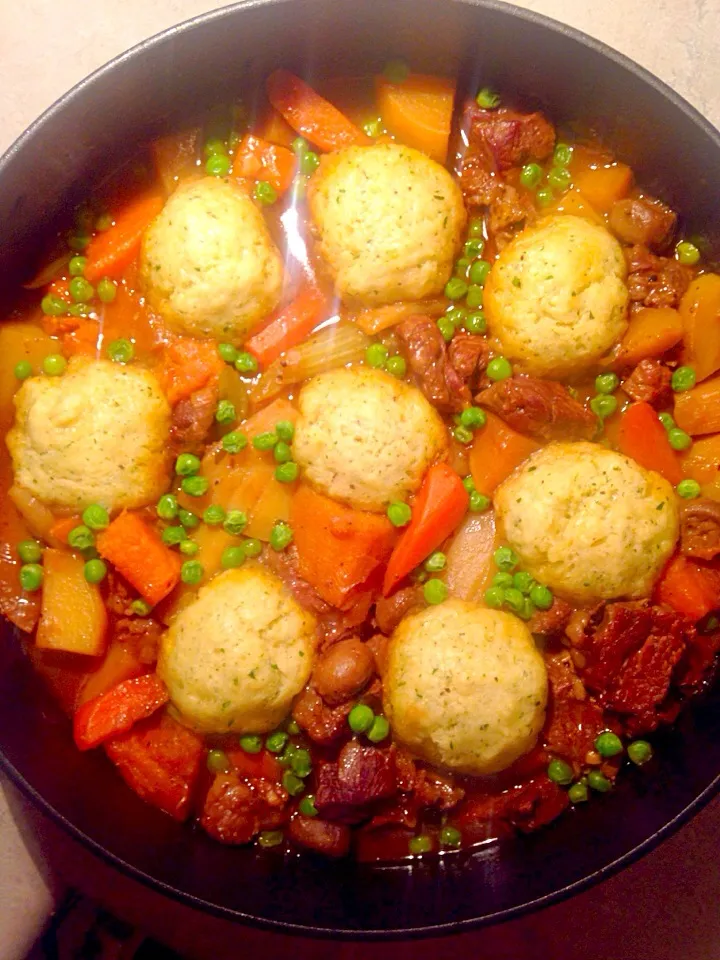 Beef + Veg Stew with Herb + Cheese Dumplings|Chrisy Hillさん