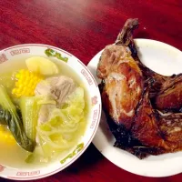 Snapdishの料理写真:philippine nilagang baboy and shiyoyaki no maguro no kama|nakamura norie(中村 紀恵)さん