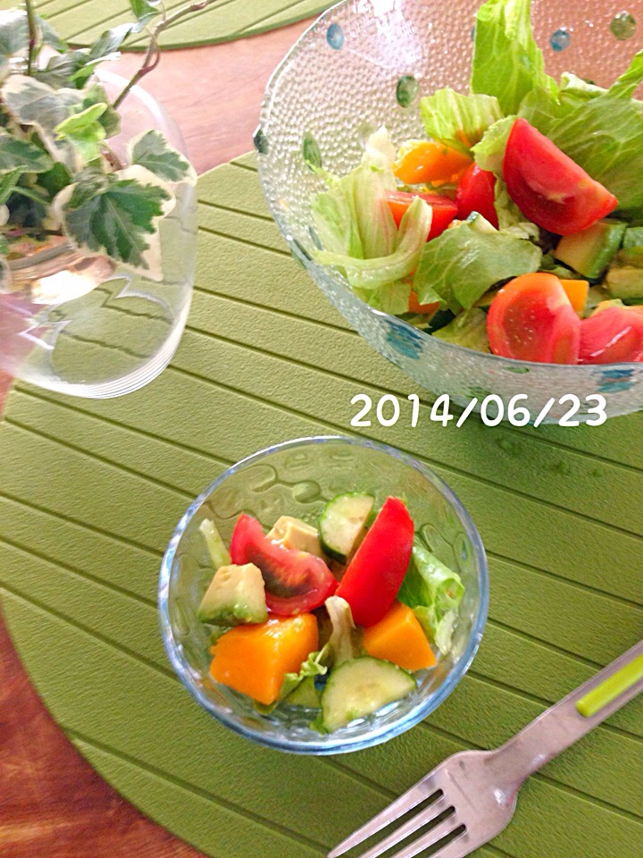 夏サラダ朝ごはん  2014・6・22