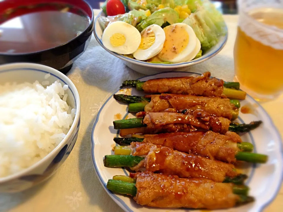 アスパラの豚肉巻き|チビミミさん