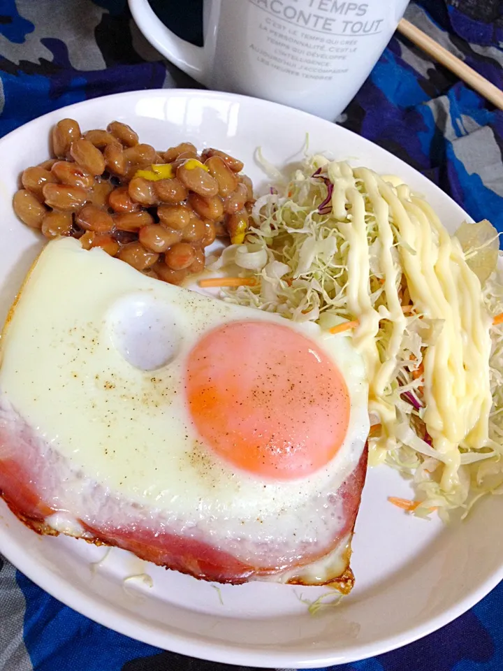 Snapdishの料理写真:あるもん朝ごはん。今日は、どこかで、食材仕入れよう(^^)|ハルさん