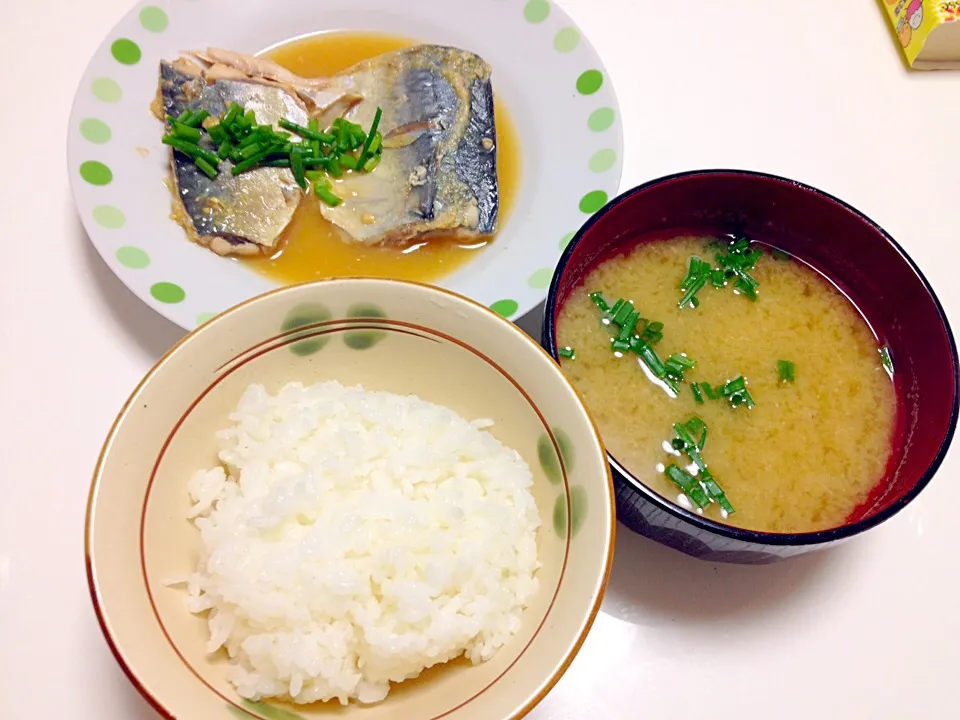 鯖の味噌煮♡味噌汁♡|美樹さん