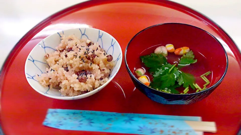 赤飯とお吸い物|みはるさん