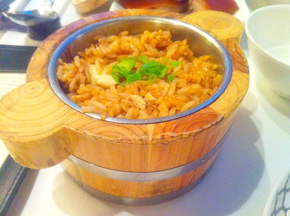 Snapdishの料理写真:Chicken & mushroom rice in bamboo steamer|skyblueさん