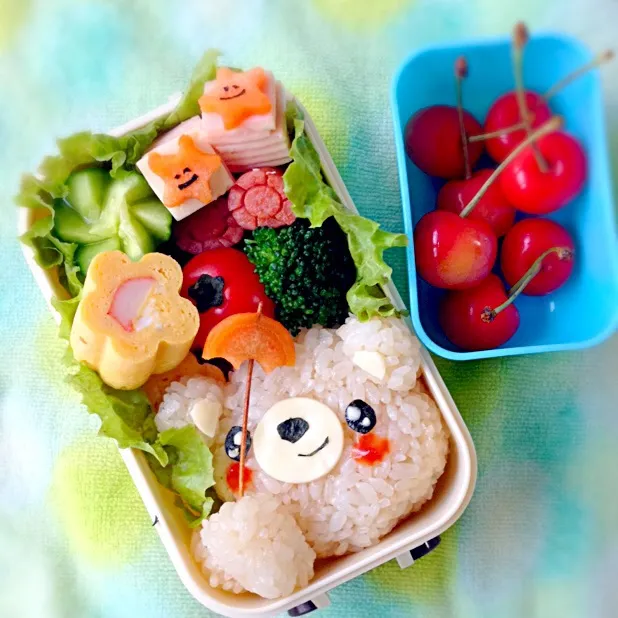 Snapdishの料理写真:あめふりくまのこ弁当☆|あけみさん