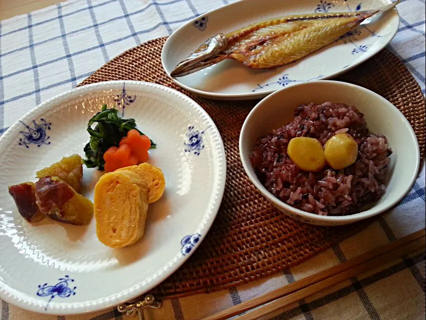 黒米の栗おこわ定食♪|Akiko Iwasakiさん