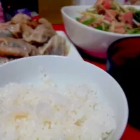 手作り餃子
トマトと水菜のサラダ
わかめスープ
ご飯|ituさん