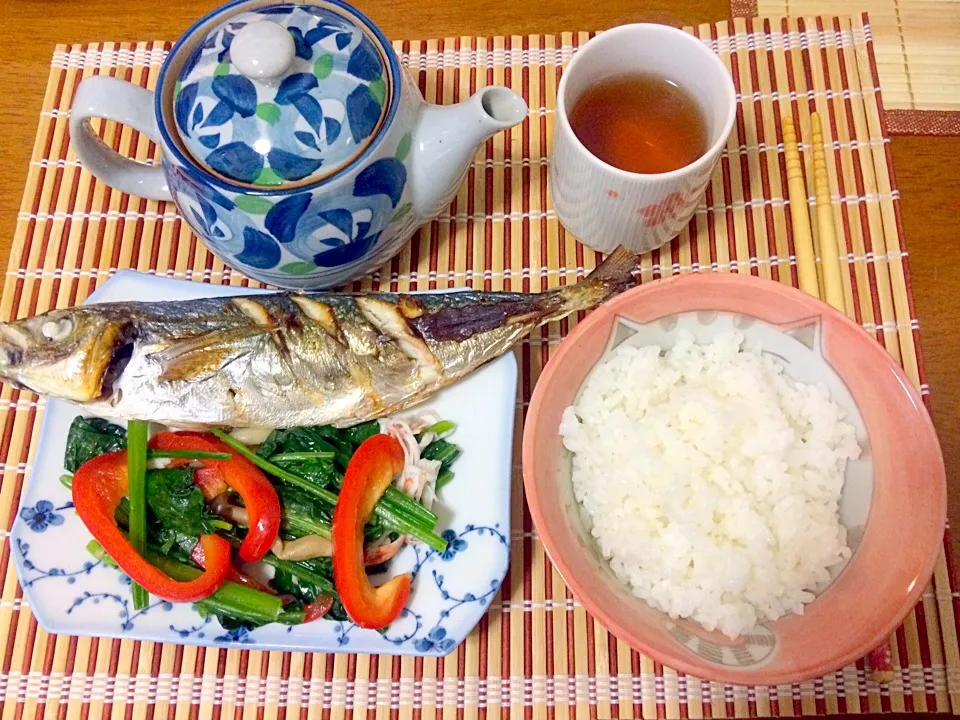 Grill Fish and Sautéed Spinach|Food Gardenさん