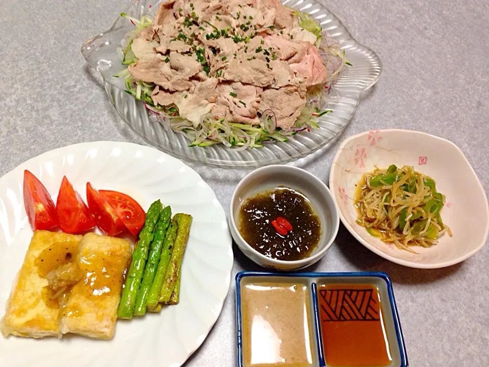 Snapdishの料理写真:冷しゃぶ晩ご飯|Orie Uekiさん