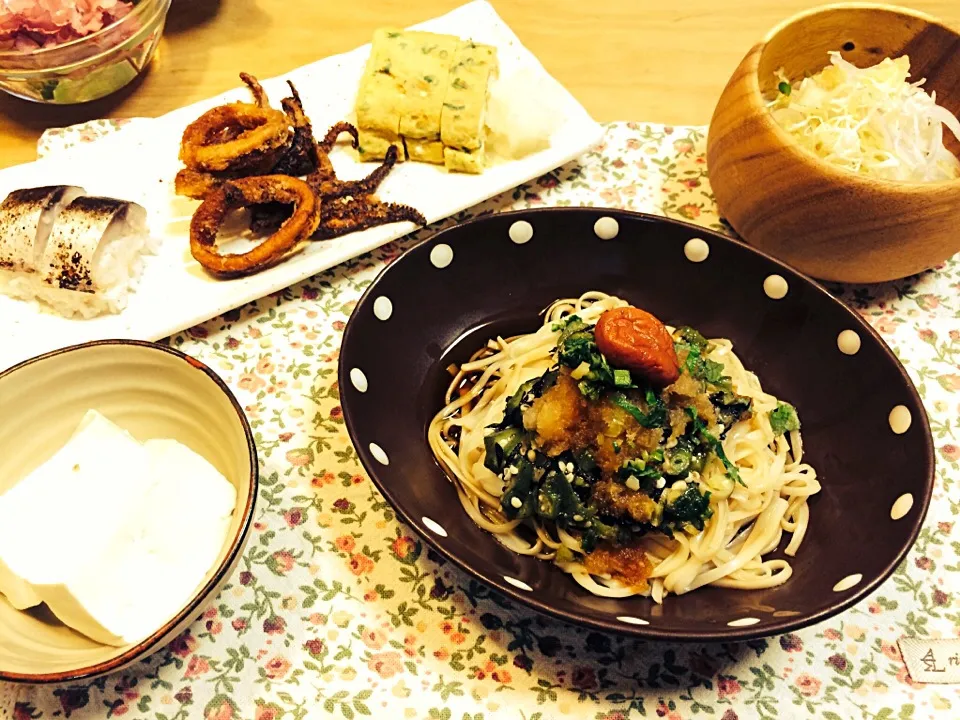 ＊おくらとひじきのさっぱり梅おろしうどん＊|ちょこあや＊*さん