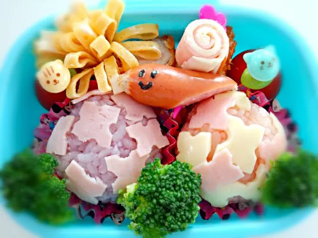 Snapdishの料理写真:幼稚園弁当☆あじさい＆かたつむり|ちび太さん