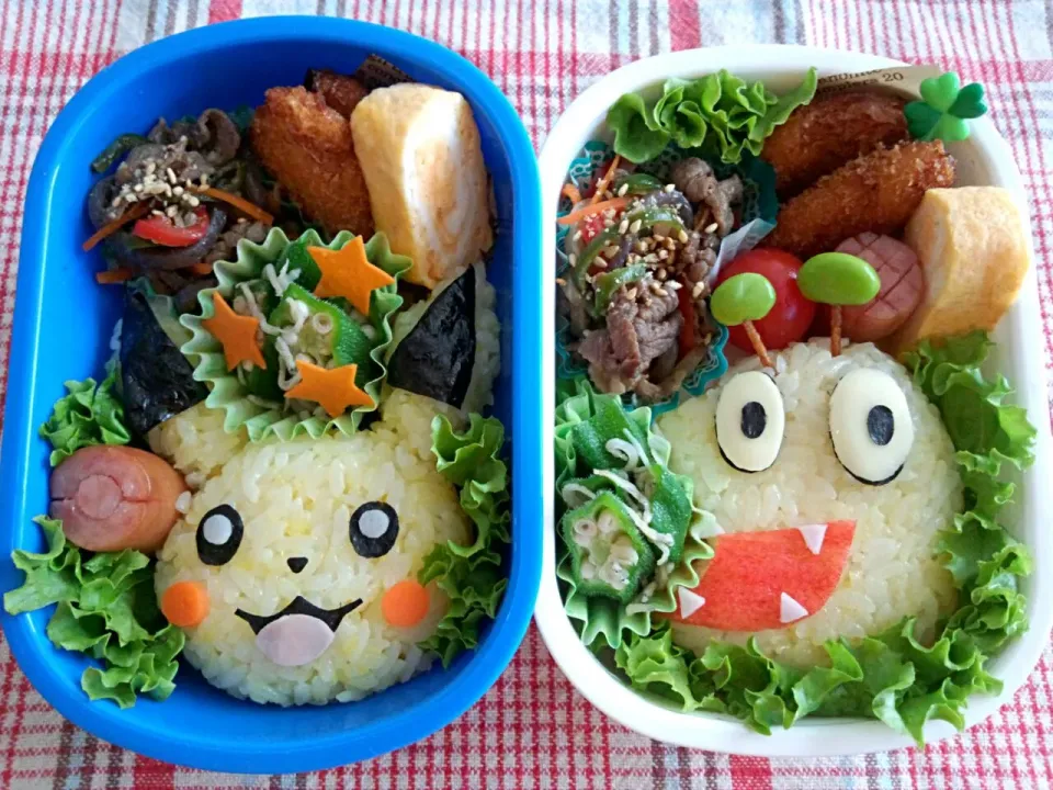 ピカチュウ＆おしりかじりむし～♪お弁当 (˘ڡ˘)|Junkoさん