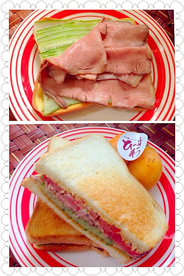 Snapdishの料理写真:Roast beef sandwich❗️ﾛｰｽﾄﾋﾞｰﾌｻﾝﾄﾞｳｨｯﾁ|🌈Ami🍻さん