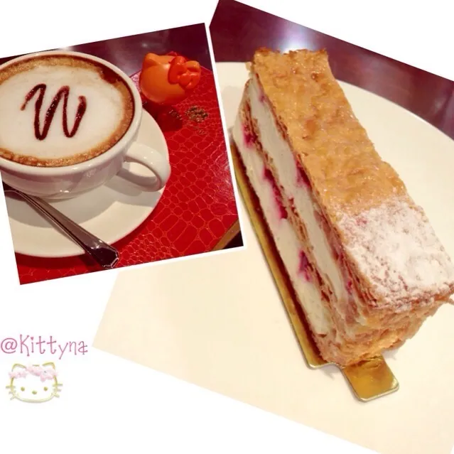 Snapdishの料理写真:💃Mocha☕️♪°°°Raspberry Mille Feuille ♪°°°♪°°°music°°°♪°°°♪°°°♪|🎀Kittyna🌸さん