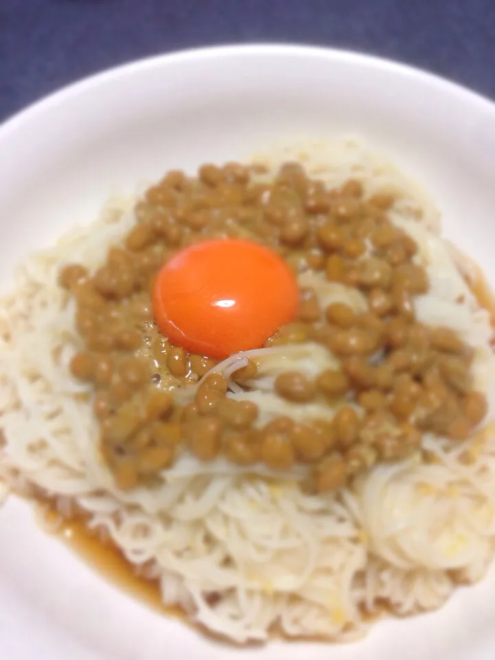 月見納豆そうめん|けんたろさん