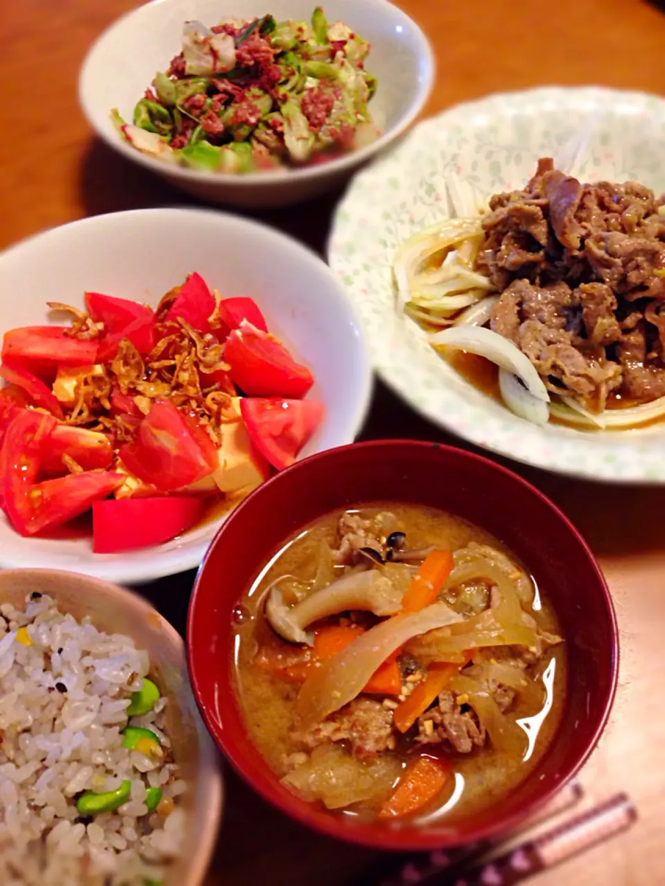 あごだしけんちん汁と野菜たっぷり副菜|おーじさん