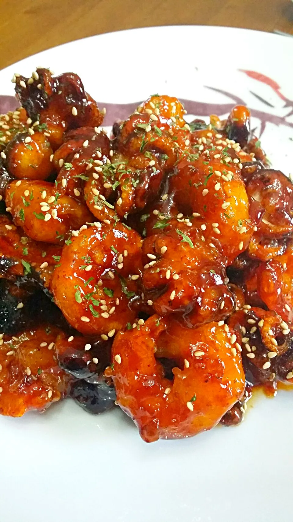 쭈꾸미와 새우강정(sweet and sour shrimp with baby octopus)|손명숙さん