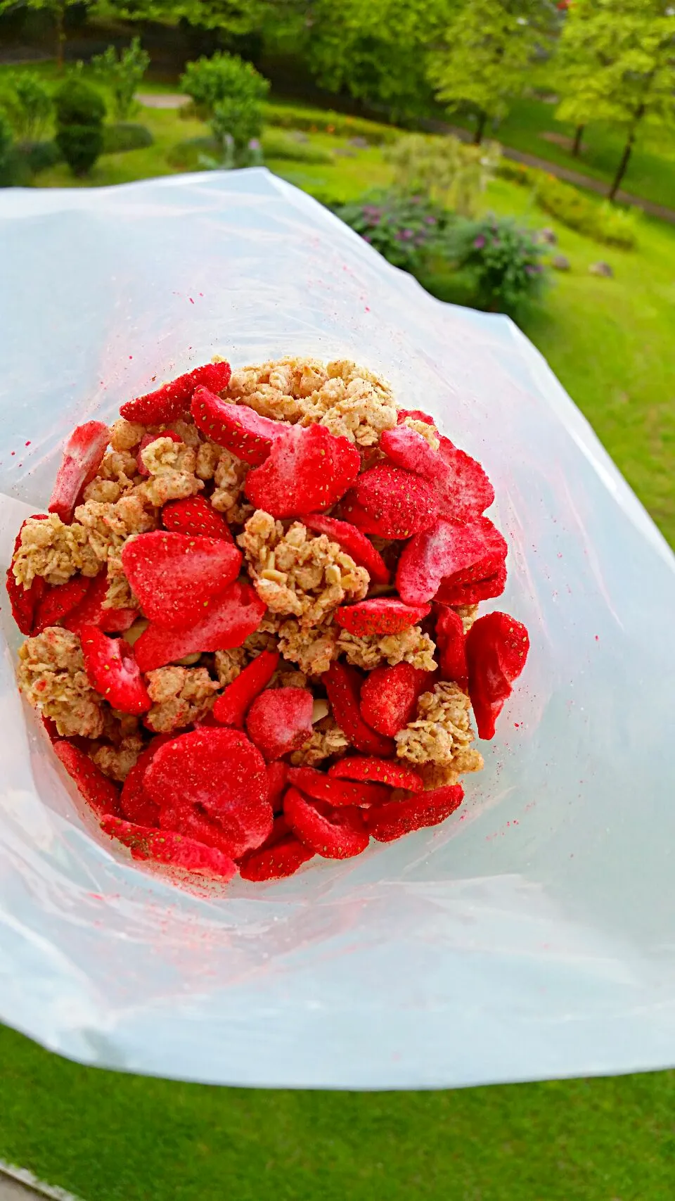 Strawberry almond crunch #breakfast|Rupert Prisca Ganさん