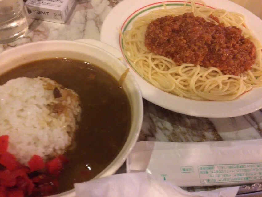 【日替ランチ】ボローニャスパゲティとスープカレーライスを頂きました。|momongatomoさん