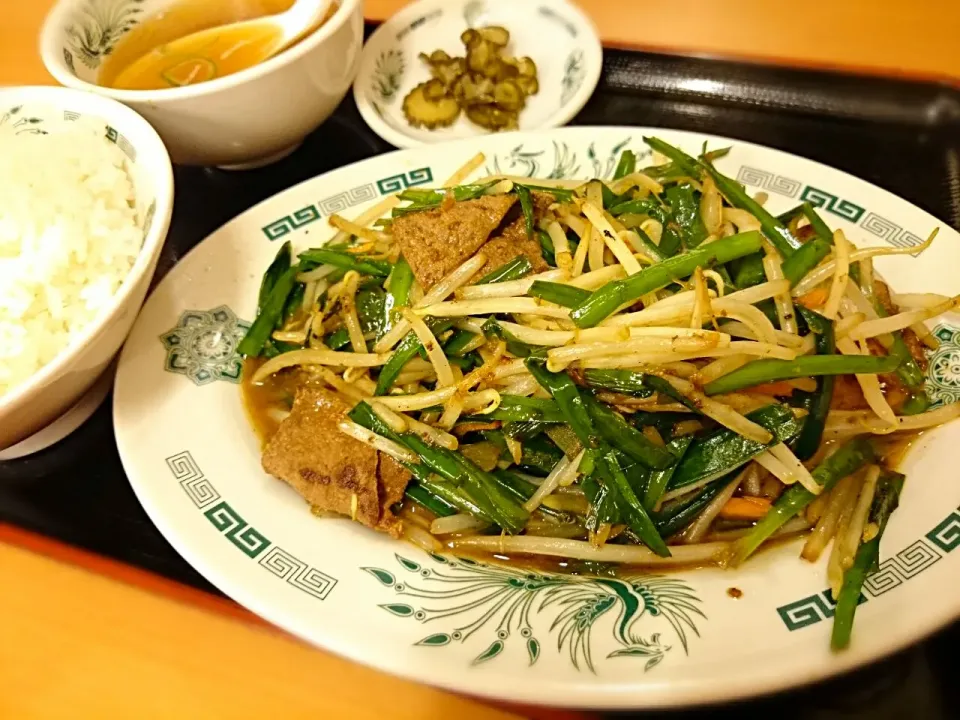 ニラレバ炒め定食|ツツカメさん