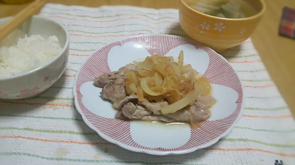 豚肉たまねぎみょうが大根おろしのせ|さおりさん