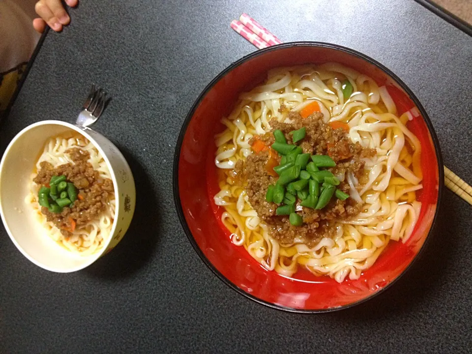 肉味噌風うどん|うるしちかさん