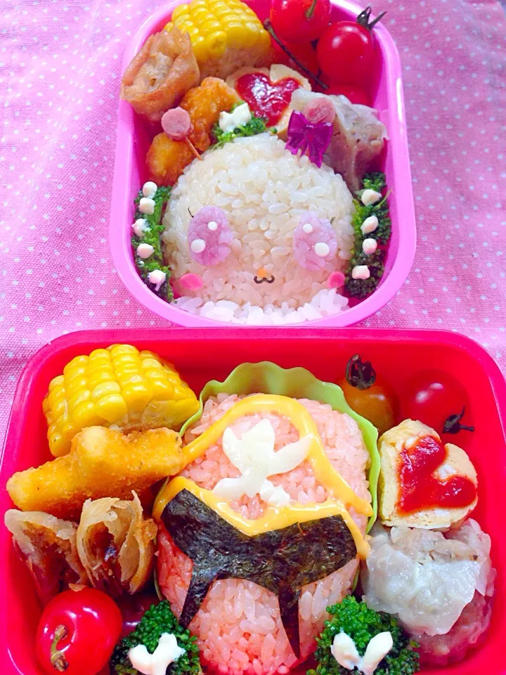 Snapdishの料理写真:Lunch box☆Kaizoku Sentai Gokaiger❗️Captain Marvelous⚓️ｺﾞｰｶｲﾚｯﾄﾞ&Jewel Pet✨charoite✨ﾁｬﾛｱｲﾄ|🌈Ami🍻さん