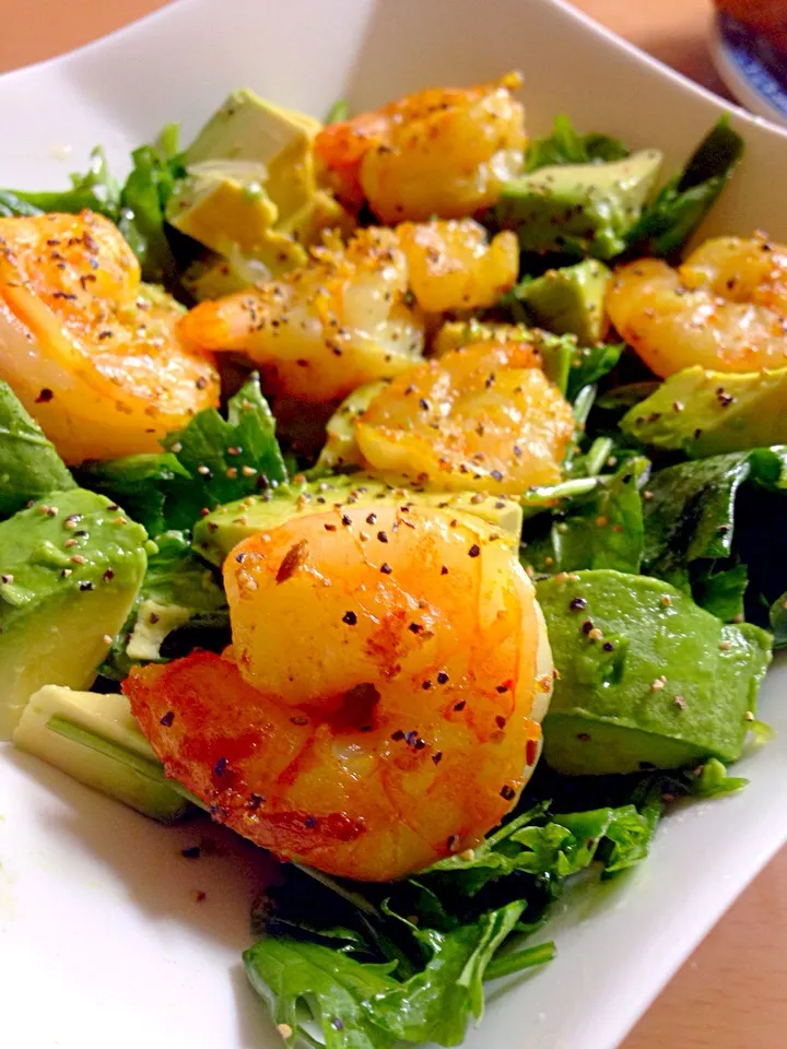 Grilled shrimp salad for lunch|Tanuさん