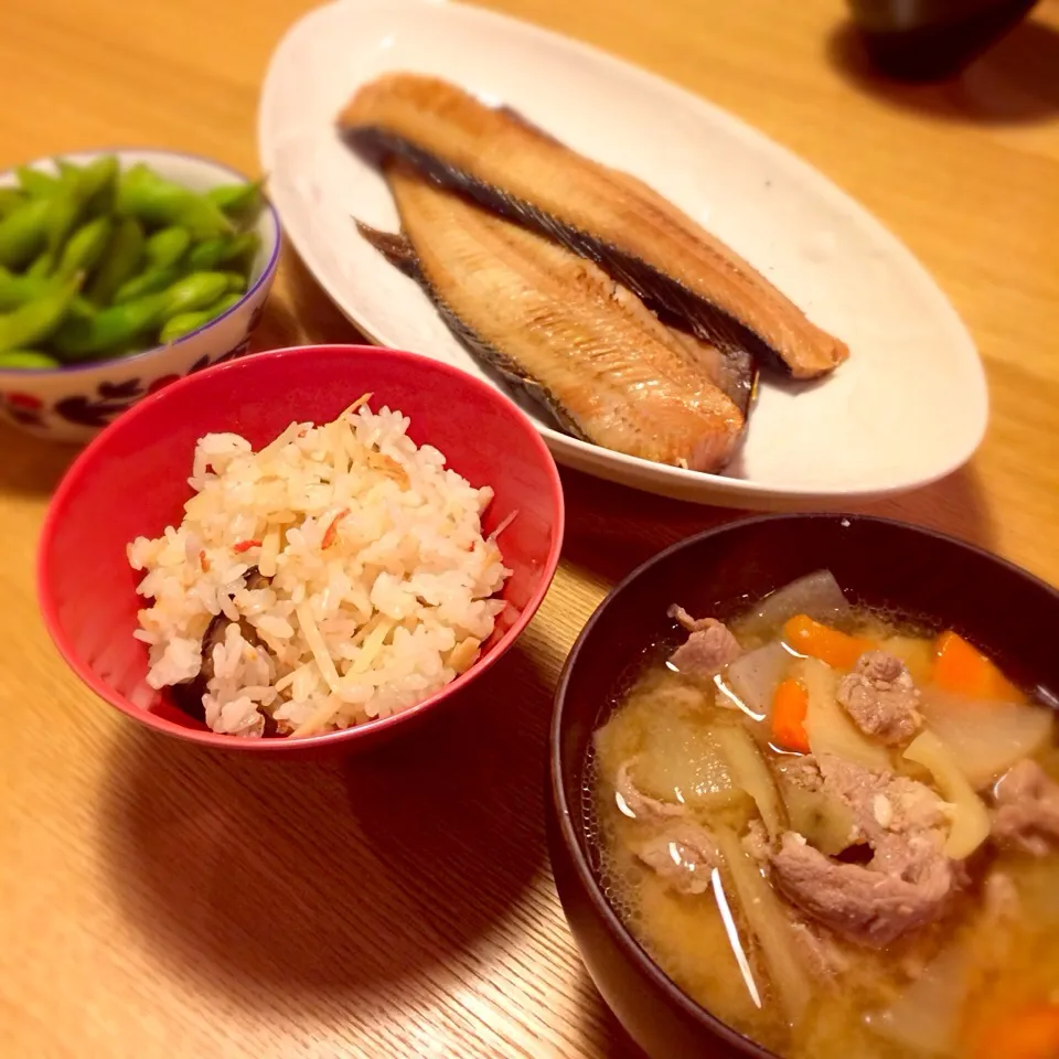 炊き込みご飯と豚汁|ぐりさん