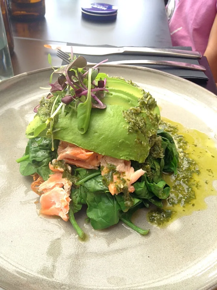 Veggie Salmon Avocado Dish|💐SophiaVAN🍁さん