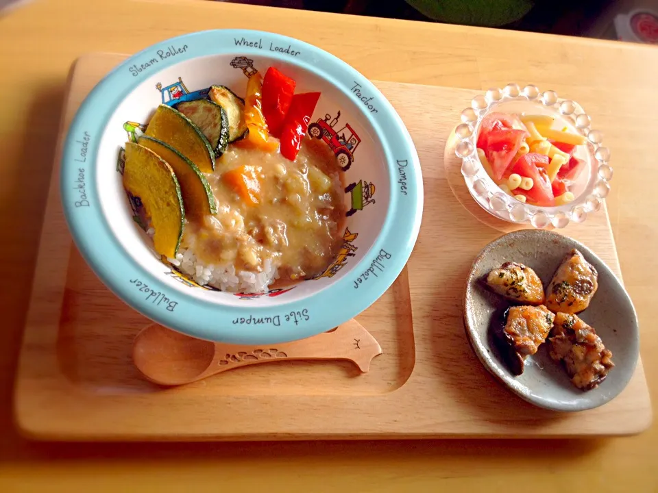 息子夕食 夏野菜カレー風なもの|eriさん