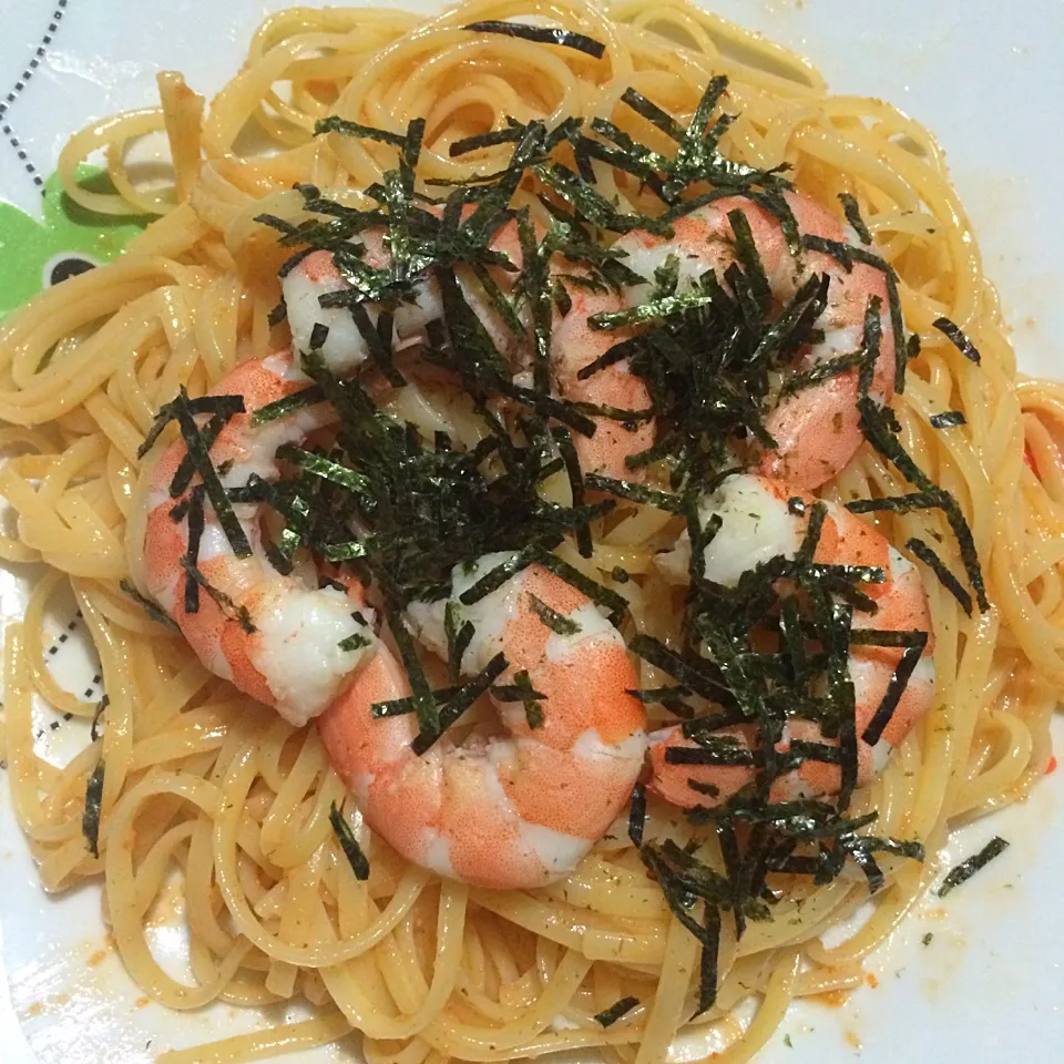 Prawn Linguine in Mentaiko Sauce (Spicy Cod Roe)|Trish Wongさん