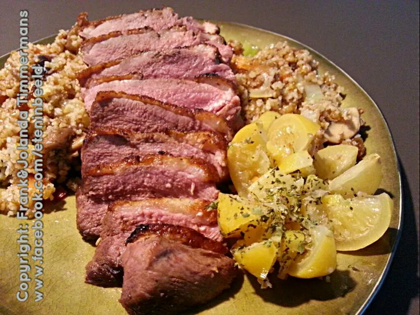 Veggie couscous with duck breast and pickled lemon|Frank&Jolanda - Eteninbeeldさん