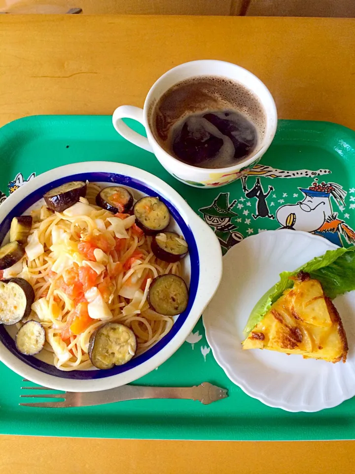 精進パスタで遅めの朝食|ともこさん