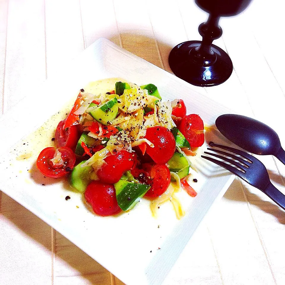 Snapdishの料理写真:Today’s Breakfast Salad 🍅🌵|welcomeizumiさん