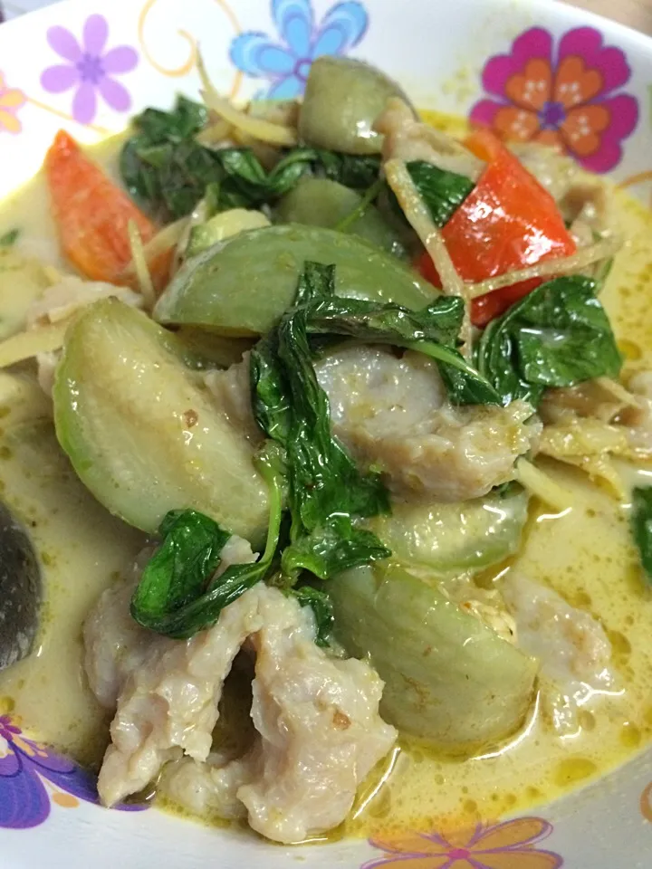 Snapdishの料理写真:Green curry with fish ball|Duan Piyanunさん