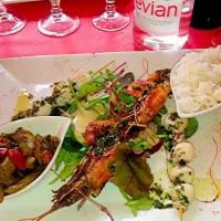 Prawn and Cuttlefish Skewer, Roasted Veg and Rice|Sarah Stidhamさん