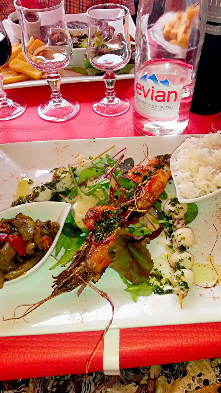 Prawn and Cuttlefish Skewer, Roasted Veg and Rice|Sarah Stidhamさん