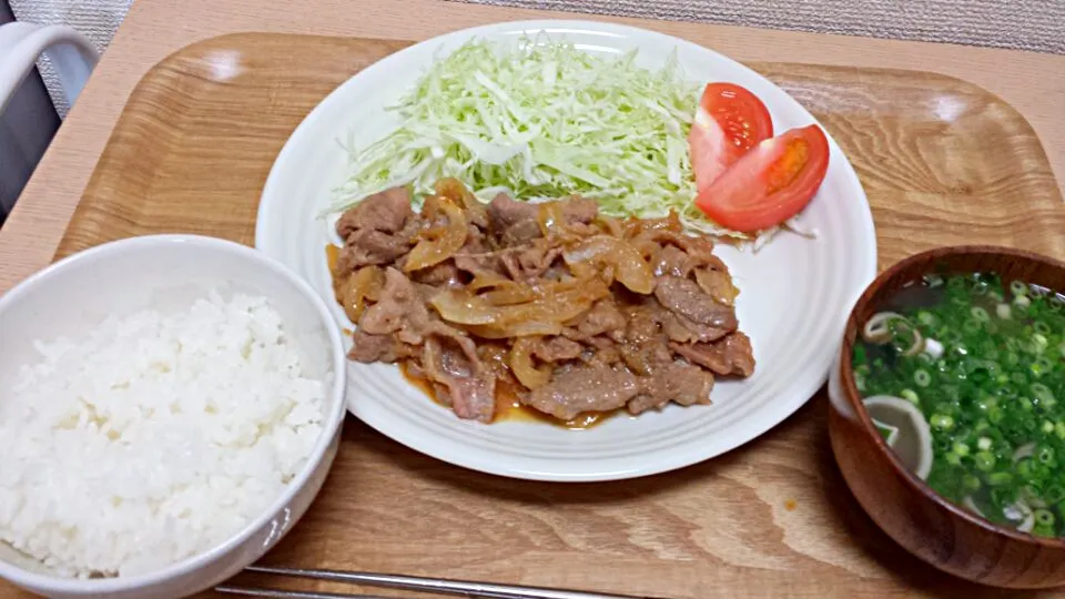 しょうが焼き定食( ￣▽￣)|くーさんさん