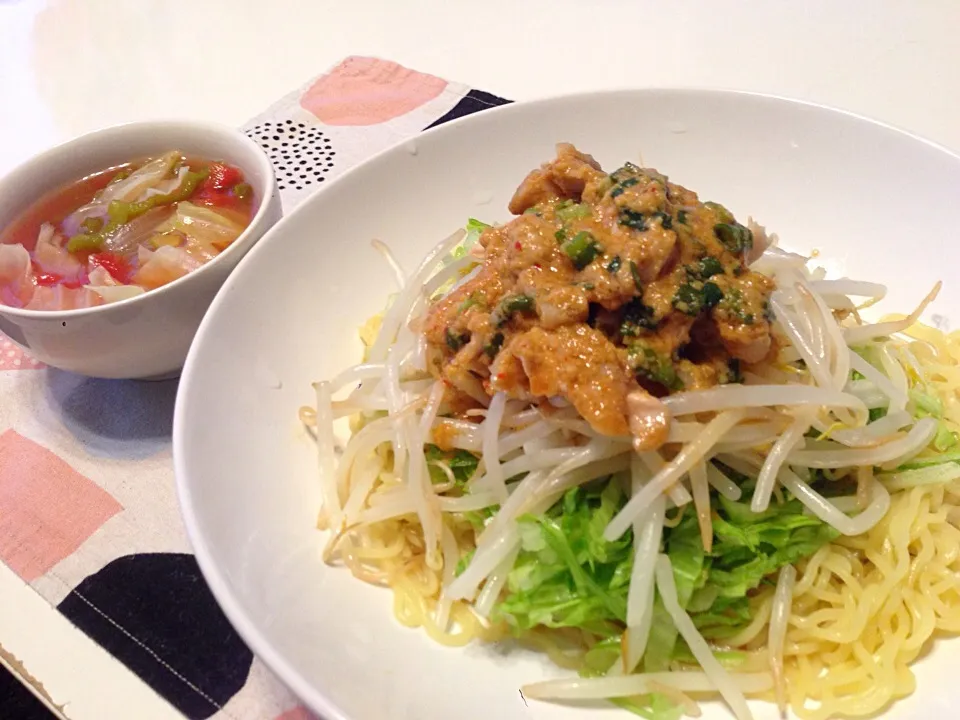 もやしたっぷりバンバンジー麺セット|tomoさん