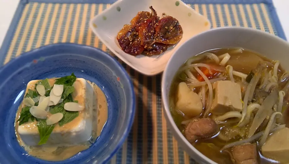 鶏野菜汁リメイクけんちんうどん＆ごまだれやっこ|Manabu Tanakaさん