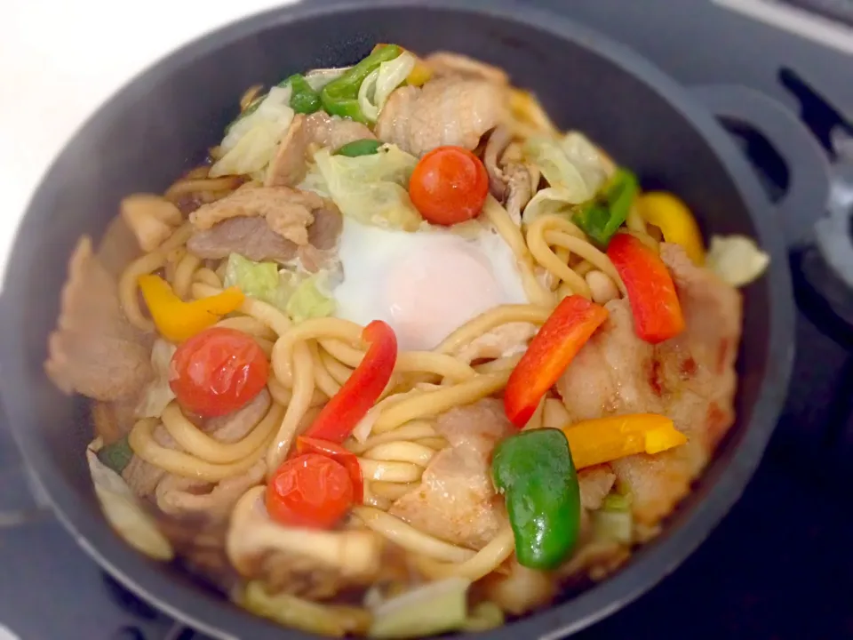 20140630🍲旦那さんの夜ご飯は野菜沢山の焼きうどん|akiyo22さん