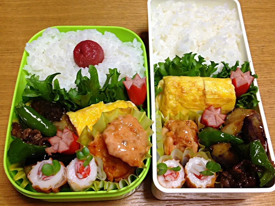 Snapdishの料理写真:７月１日2人弁当🍤🍤|川上千尋さん